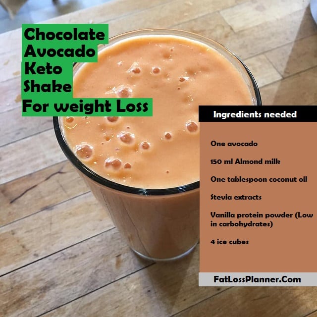 chocolate avocado keto shake for weight loss
