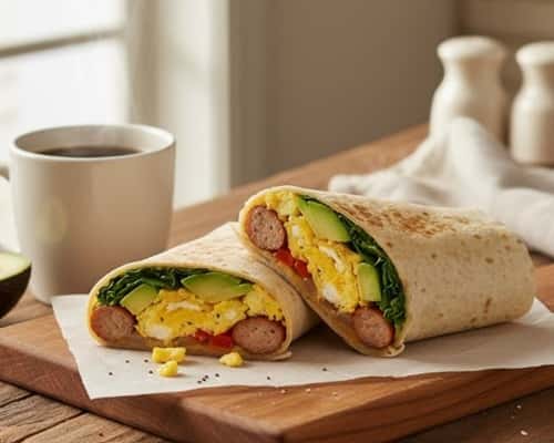 3. Chicken Sausage Breakfast Wrap