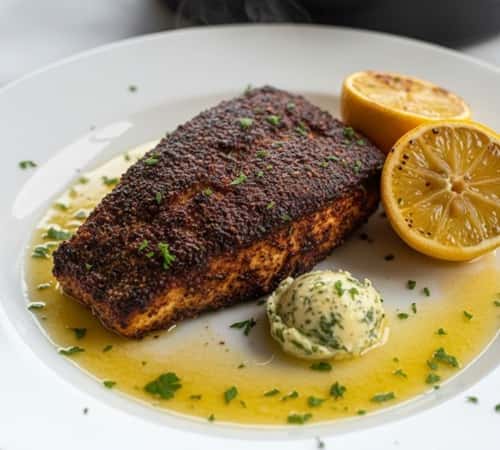1. Blackened Mahi-Mahi with Charred Lemon Butter