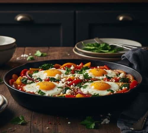 1. High-Protein Veggie Egg Skillet
