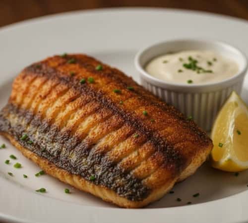 10. Cajun Catfish with Crispy Skin and Remoulade