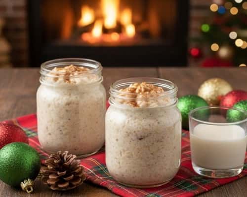 10. Eggnog Protein Overnight Oats