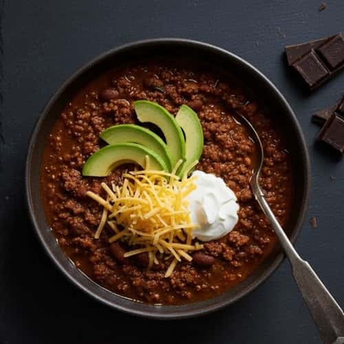 12. Bison Chili with Dark Chocolate