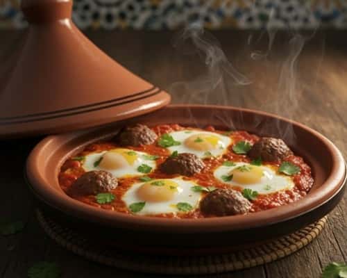 13. Moroccan Kefta Tagine with Eggs