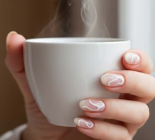 13. The 'Porcelain Swirl' with Clear Base