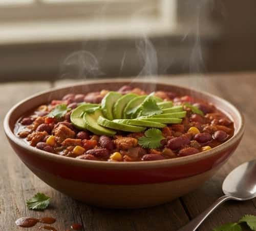 13. Vegan Chili with Kidney Beans and Tempeh