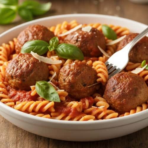 14. Turkey Meatball Marinara with Soy Rotini
