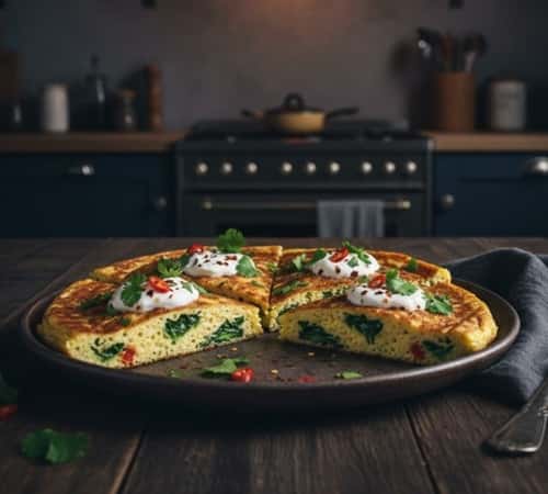 15. Savory Egg Pancake with Toppings
