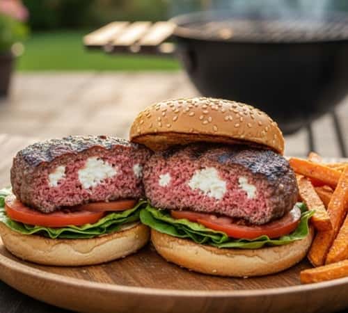 2. Cottage Cheese Stuffed Burger Patties