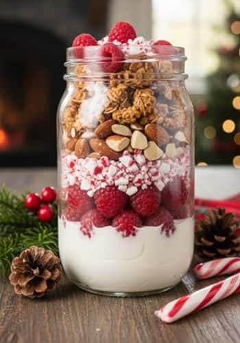 2. Greek Yogurt Parfait with Peppermint Protein Crunch