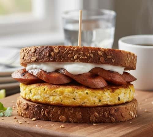 3. Cottage Cheese & Egg Breakfast Burger