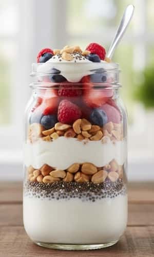 3. Greek Yogurt and Peanut Crunch Jar