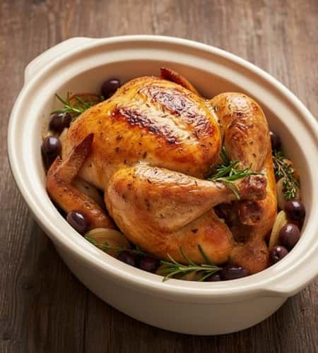 3. Lemon-Herb Whole Chicken with Olives