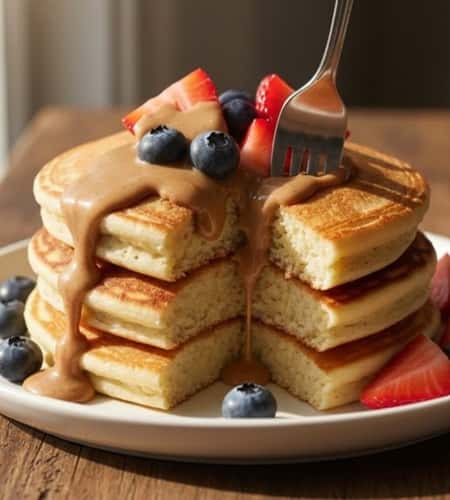 4. Almond Butter Protein Pancakes (Actually Fluffy)