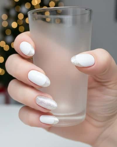 4. Snowy French Tips, Reimagined