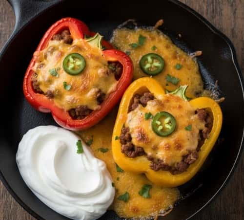 5. Spicy Queso-Stuffed Bell Pepper 'Boats'