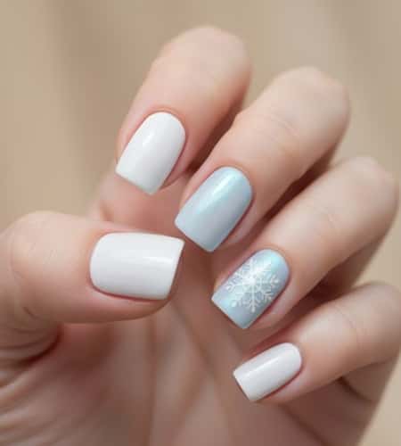 5. Subtle Blue-Tinted Snowfall