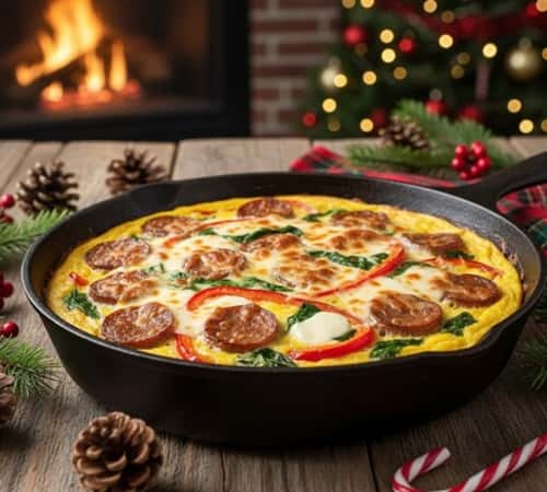 6. Protein-Packed Veggie Frittata with Holiday Flair