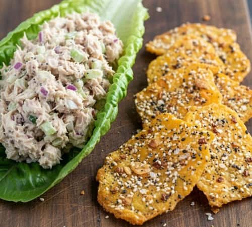 7. Cheesy Everything Bagel Seasoning Tuna Melts (No Bread)