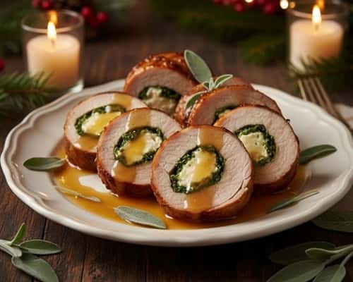 7. Herb-Stuffed Pork Tenderloin with Apple Cider Pan Sauce