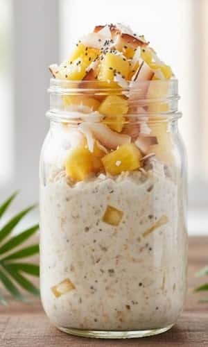 7. Tropical Protein Oats with Coconut Yogurt