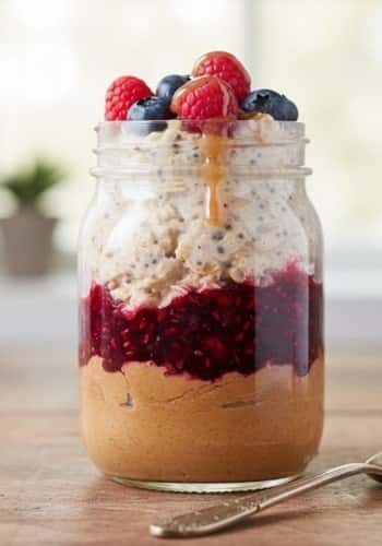 8. Almond Butter & Jelly Protein Oats