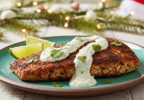 8. Blackened Mahi-Mahi with Avocado-Lime Crema