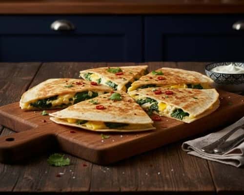 8. Egg & Spinach Stuffed Quesadilla