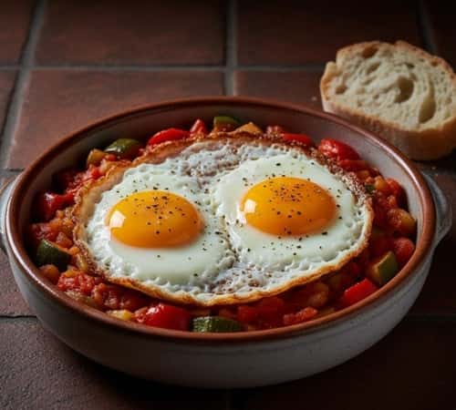 8. Spanish Pisto Manchego with Fried Eggs