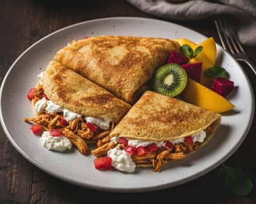 9. Brazilian Tapioca Crepes with Chicken