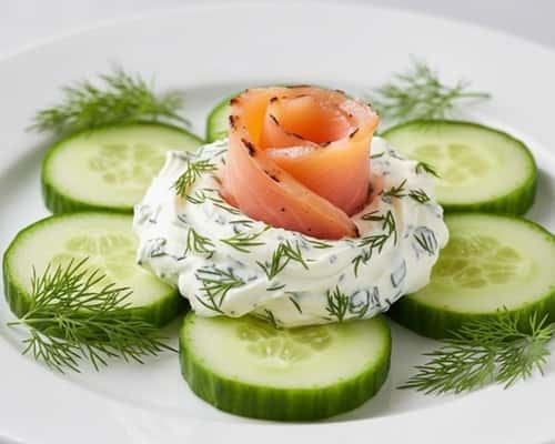 9. Smoked Salmon Cucumber Bites with Dill Cream Cheese