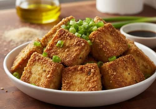 1. Crispy Garlic Pan-Fried Tofu
