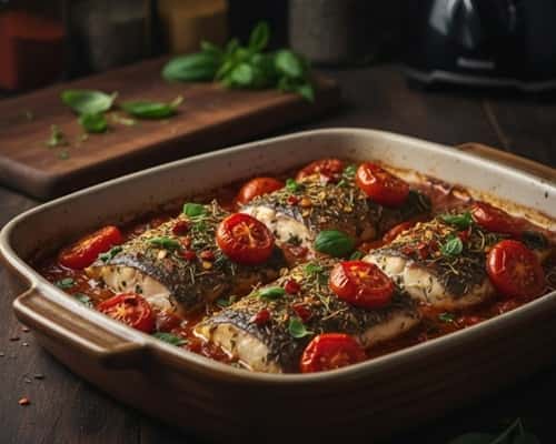 4. Spicy Tomato & Herb Baked Fish