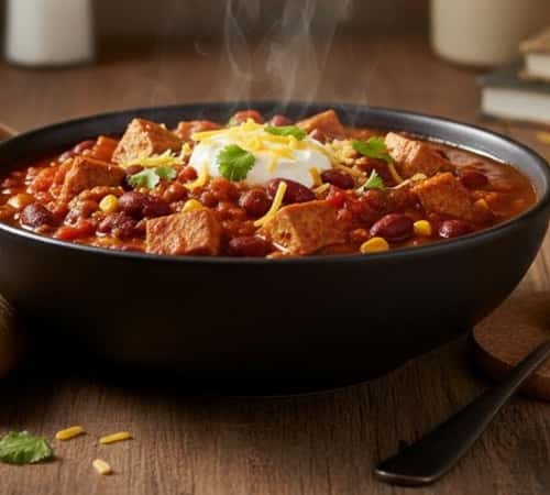 7. Tofu Chili (High-Protein & Hearty)